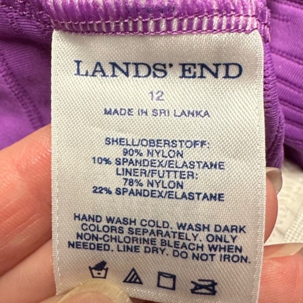 Lands' End Tankini Swim Set Womens 12/10 Purple Textured 2-Piece Skirt EUC - Picture 9 of 16